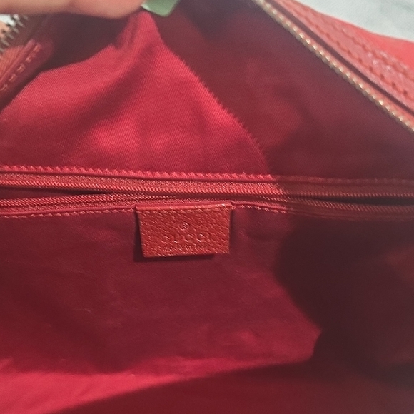Gucci Red Satchel Sophisticated Leather Design Amazing Condition In And Out - Picture 9 of 10